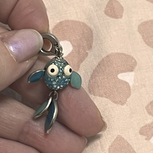 Swarovski fish pendant used, blue for necklace or bracelet