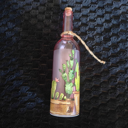 Decorative bottle lamp like new with lights