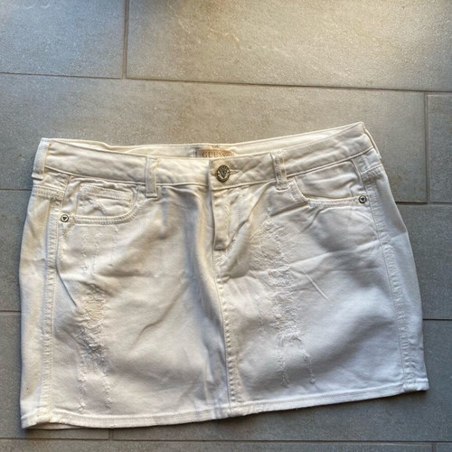 Guess denim mini skirt white like new, size L
