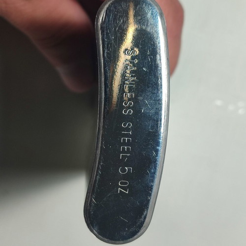 Metal flask used with laser graphics
