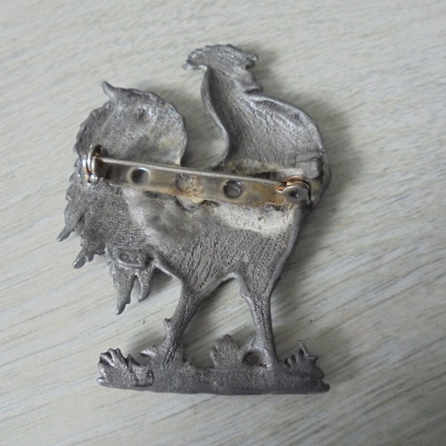 Metal Rooster Brooch used, vintage style