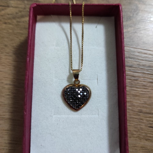 Gold plated 925 silver heart-shaped necklace used