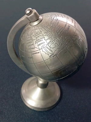 Διακοσμητικό υδρόγειος σφαίρα μεταχειρισμένη, ορείχαλκος