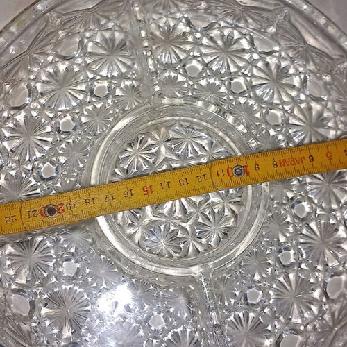 Crystal serving platter 5 sections like new