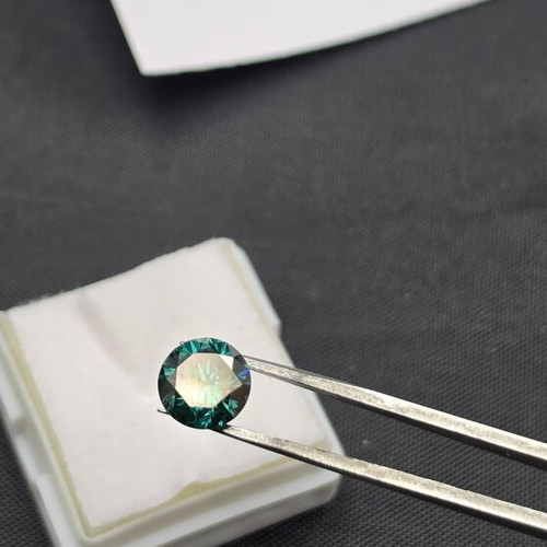 Moissanite 2.18ct Fancy Blue Green IF Certified Gem Palace