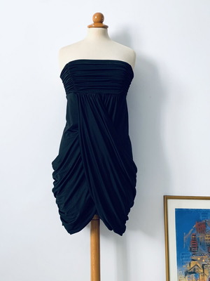 Strapless dress Veloudakis new, jersey, size S-M, black