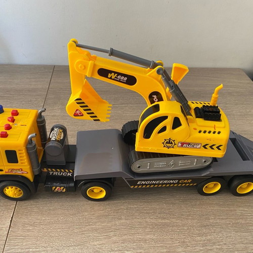 Toy truck and excavator used with sounds