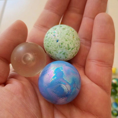 Vintage marbles and glass marbles, pack of 58