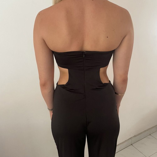 Amir Slama black sequin jumpsuit, UK 10 / Small