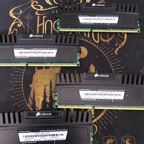 Corsair RAM used, pack of 4 modules totaling 16GB