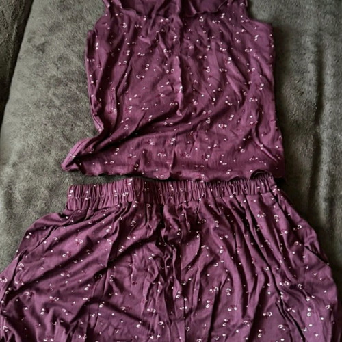 Purple Pajama Set new, size S, soft and elastic fabric