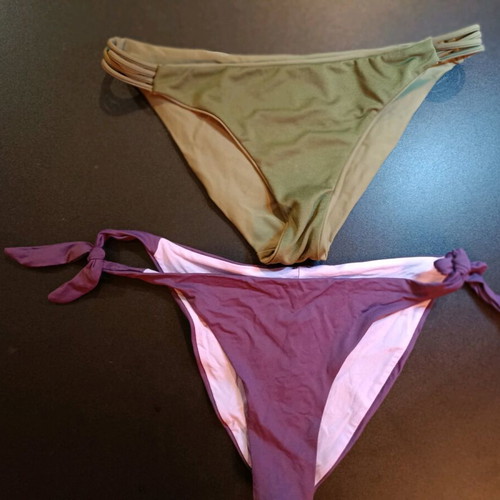 Benetton swimwear purple and khaki like new, size M