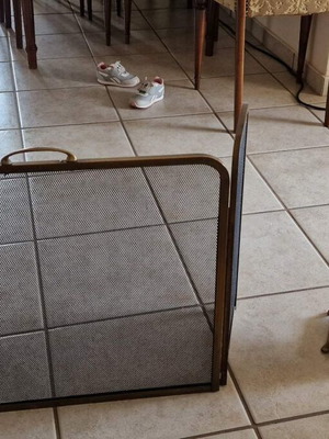 Metal fireplace screen with 3 panels used