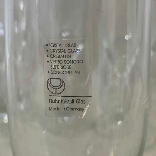 Vintage set of 6 used crystal champagne glasses