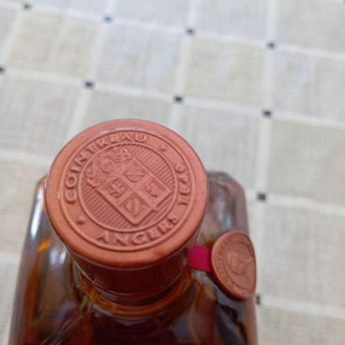 Cointreau square collectible bottle, amber 1950s-80s