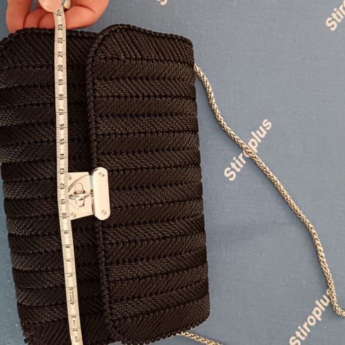 Handmade knitted shoulder bag black new