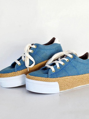 Juicy Couture Canvas Shoes like new, navy blue espadrilles style, size 37