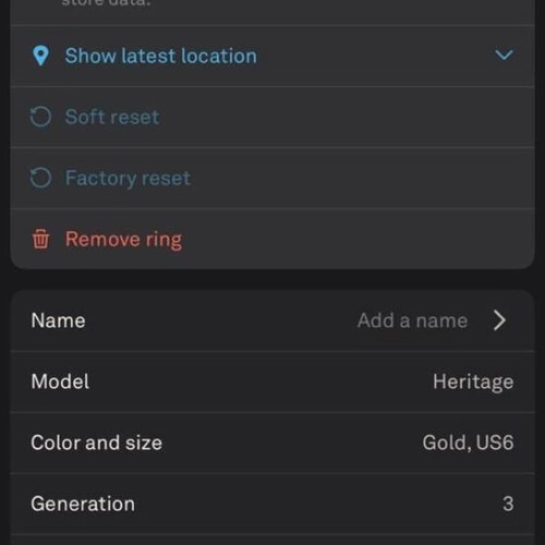 Oura Ring Gen 3 Heritage Gold US6 used with original charging base