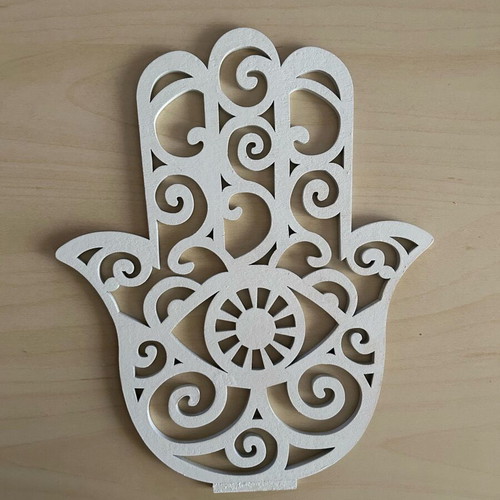 Wooden Hamsa Hand decoration new with gift frame