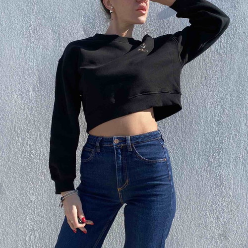 Pinko crop sweater like new, size S, black