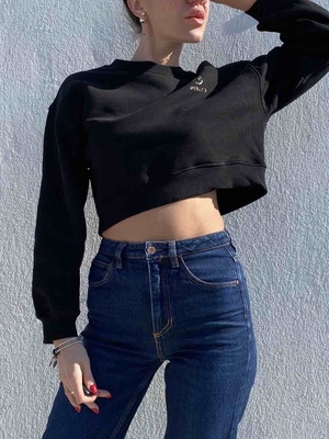 Pinko crop sweater like new, size S, black
