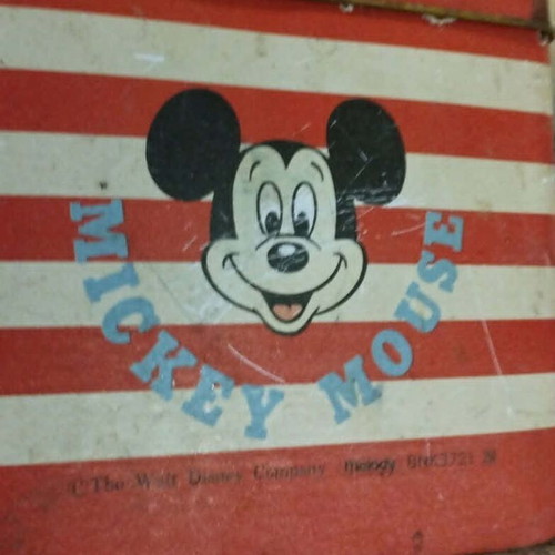 Disney Mickey Mouse red tin box vintage 70s by Melody Taiwan