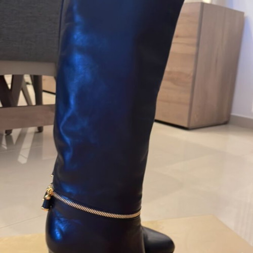 Sergio Rossi over-the-knee boots like new, size 36, black leather