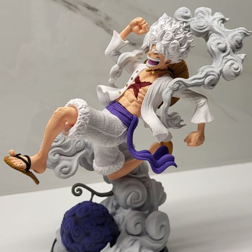 3D Luffy Gear 5 figure with lighted moon, handmade