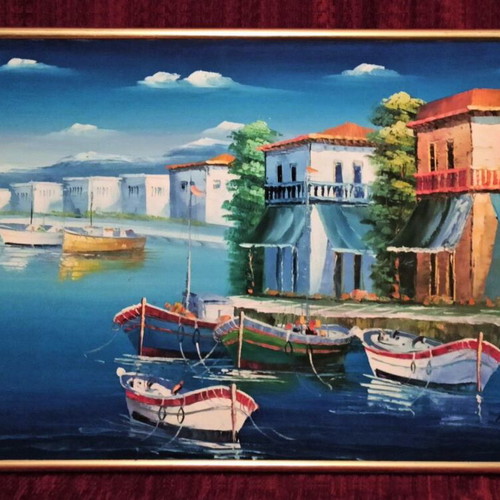 Painting N. Spanos Limanaki on canvas like new with frame