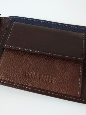 Angel leather wallet new, brown multicolor