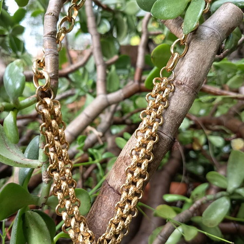 Stainless steel necklace used, gold-colored