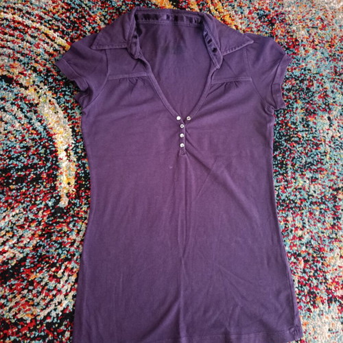 Stradivarius summer t-shirt no Small like new, purple