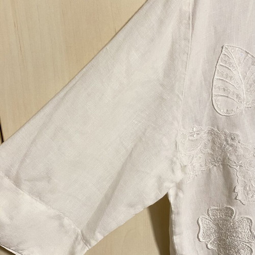 Luisa Oversized Linen Shirt white, new, 3/4 sleeve