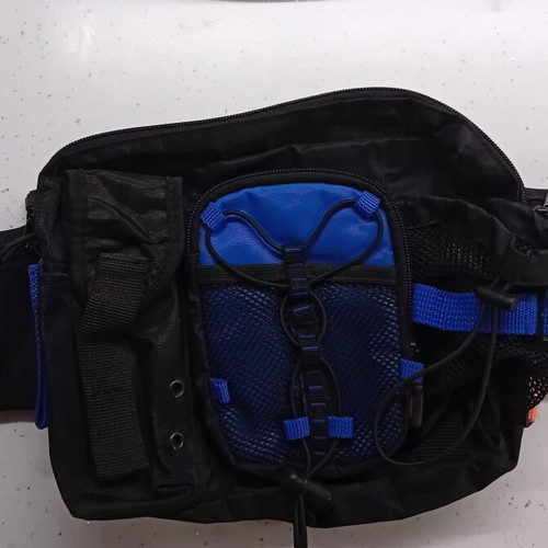 Men's waist bag Avec waterproof, blue black, new