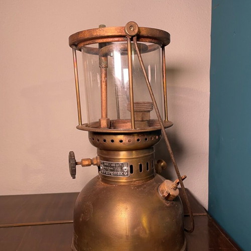 Petromax brass vintage lantern used, old antique made in Germany
