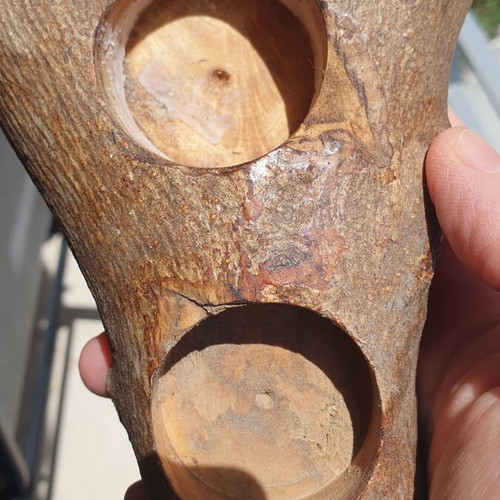 Wooden tealight holder for 2 candles like new, handmade natural wood