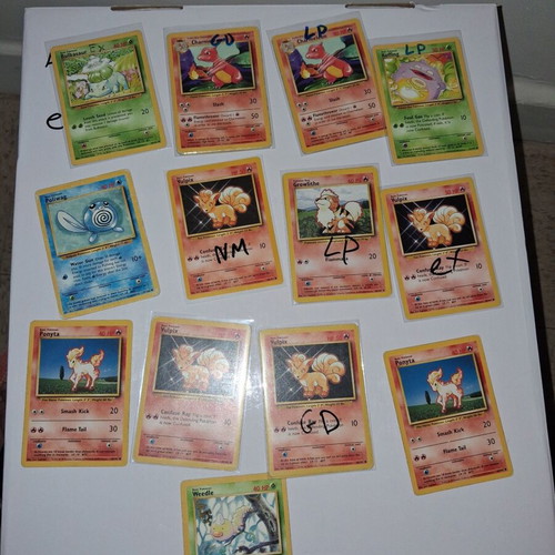 117 vintage Pokemon cards, assorted conditions