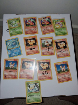 117 vintage Pokemon cards, assorted conditions