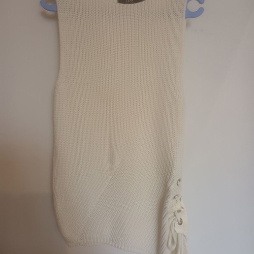 Zini knitted top like new, cotton, white and beige, size S