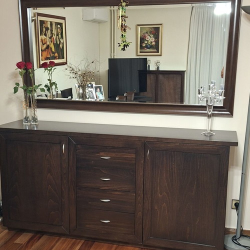 Buffet and mirror made of wood, like new