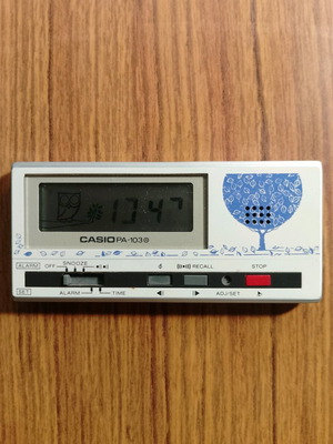 Casio PA-103 vintage collectible alarm clock used with case