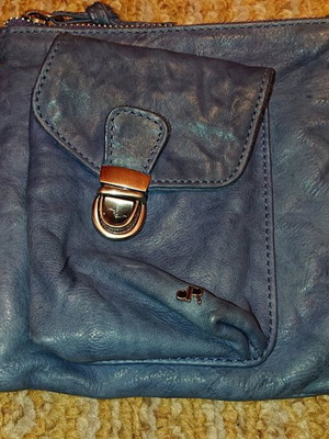 Original bag used, blue, made of genuine leather