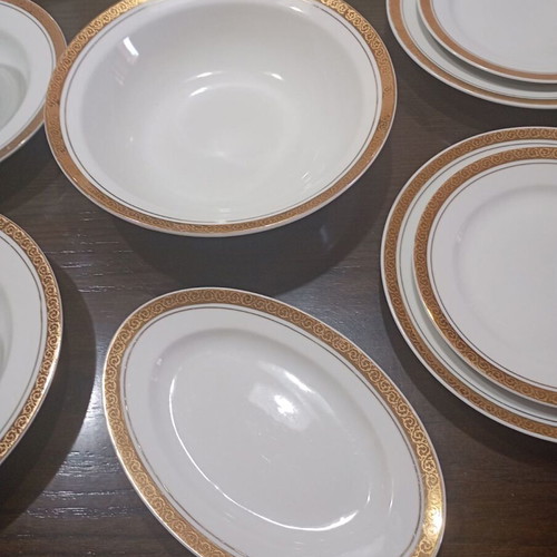 Complete 46-Piece Bulgarian Porcelain Dinner and Coffee Serving Set like new