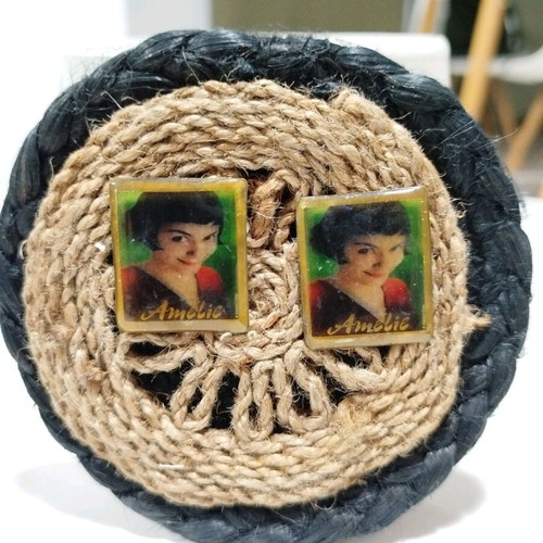 Handmade earrings with Amelie theme like new