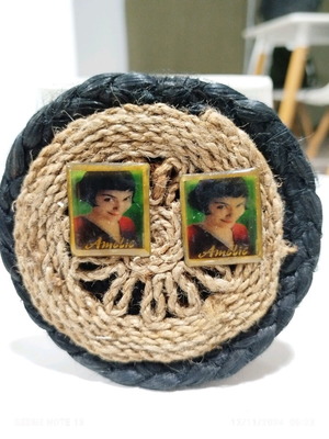 Handmade earrings with Amelie theme like new