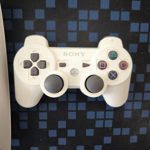 Sony PlayStation 3 Super Slim Classic White 500GB used with DualShock 3