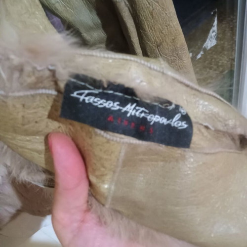 Tassos Mitropoulos double face leather and fur jacket Medium, like new