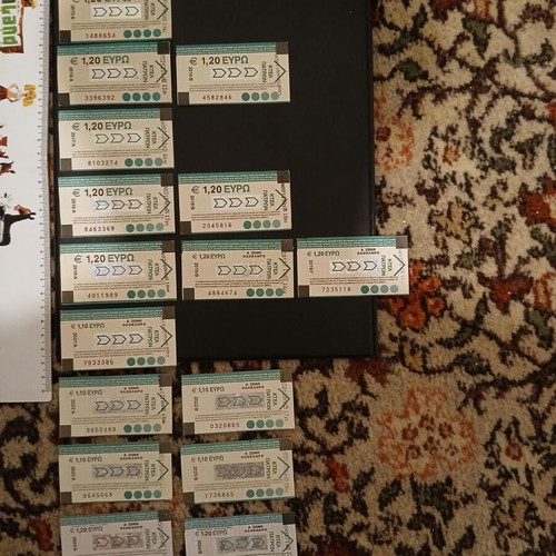 Patra Bus Tickets used, pack of 20, canceled
