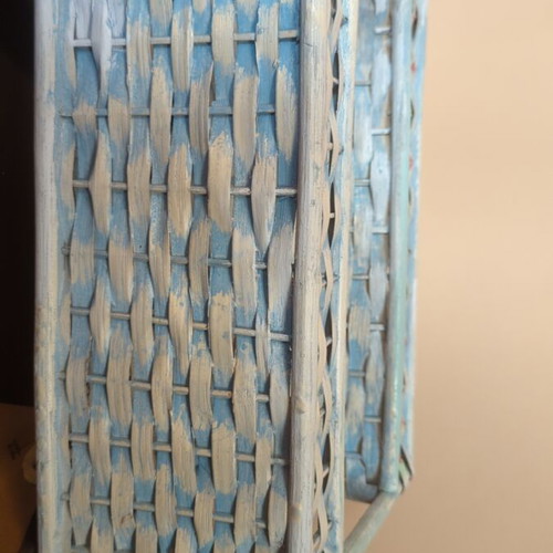 Vintage woven two-level shelf handmade like new