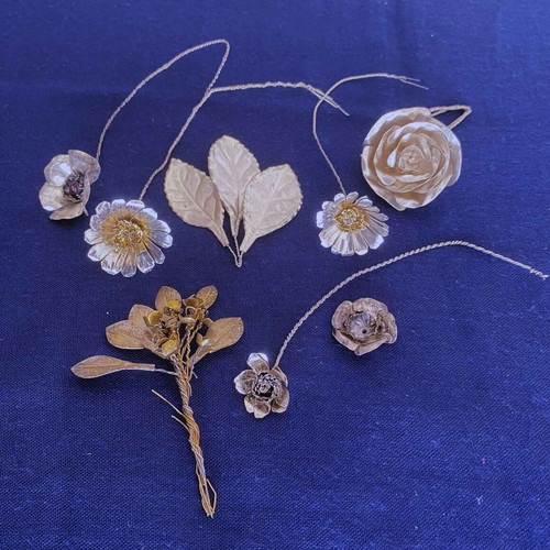 Luxury handmade silver bridal hair and boutonniere set with earrings gift